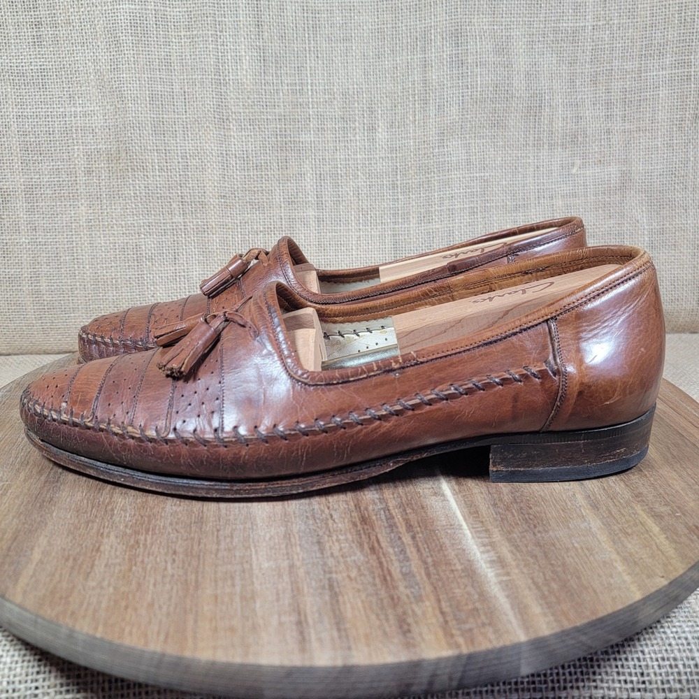 VTG Lorenzo Banfi Tassel Loafers Made In Italy Mens 10 Handcrafted Leather Shoes - Picture 3 of 9